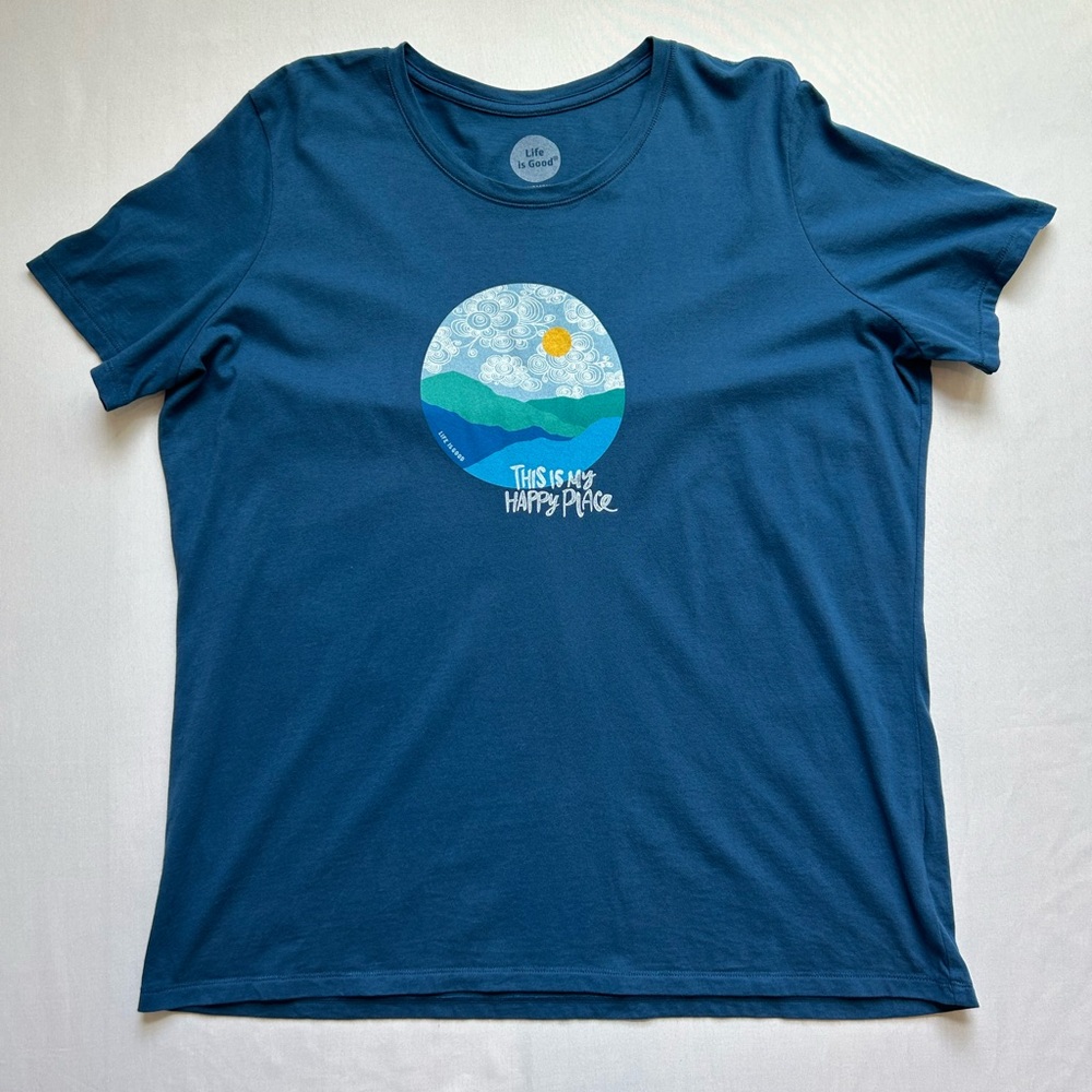 Life is Good 100% Cotton Classic Fit Blue T-Shirt XL